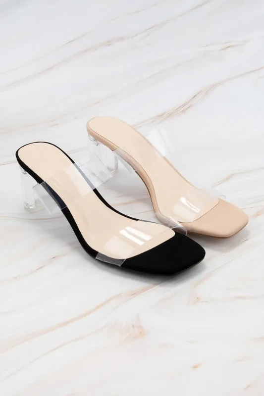 Della Clear Heels In Black