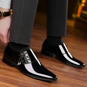 Men's Breathable Leather Shoes With Pointed Toe